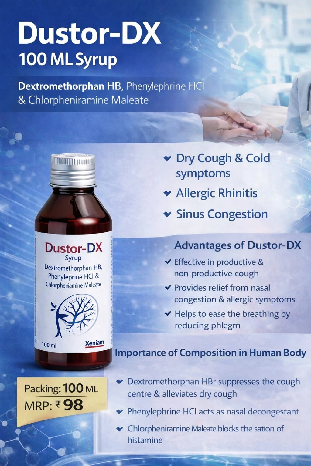 Dustor-DX syrup pack, Xeniam Life Care