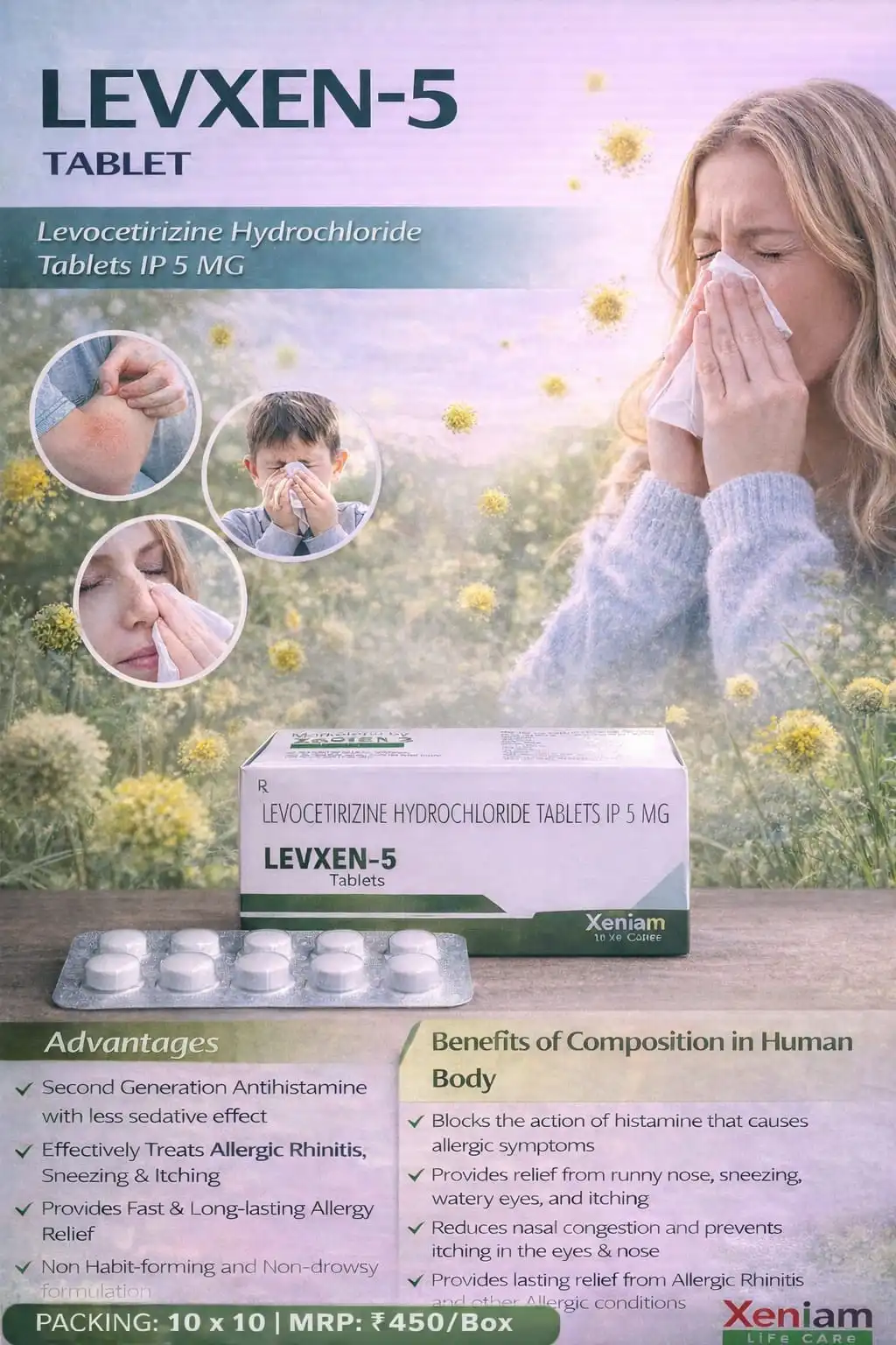 Levxen-5 tablets pack, Xeniam Life Care