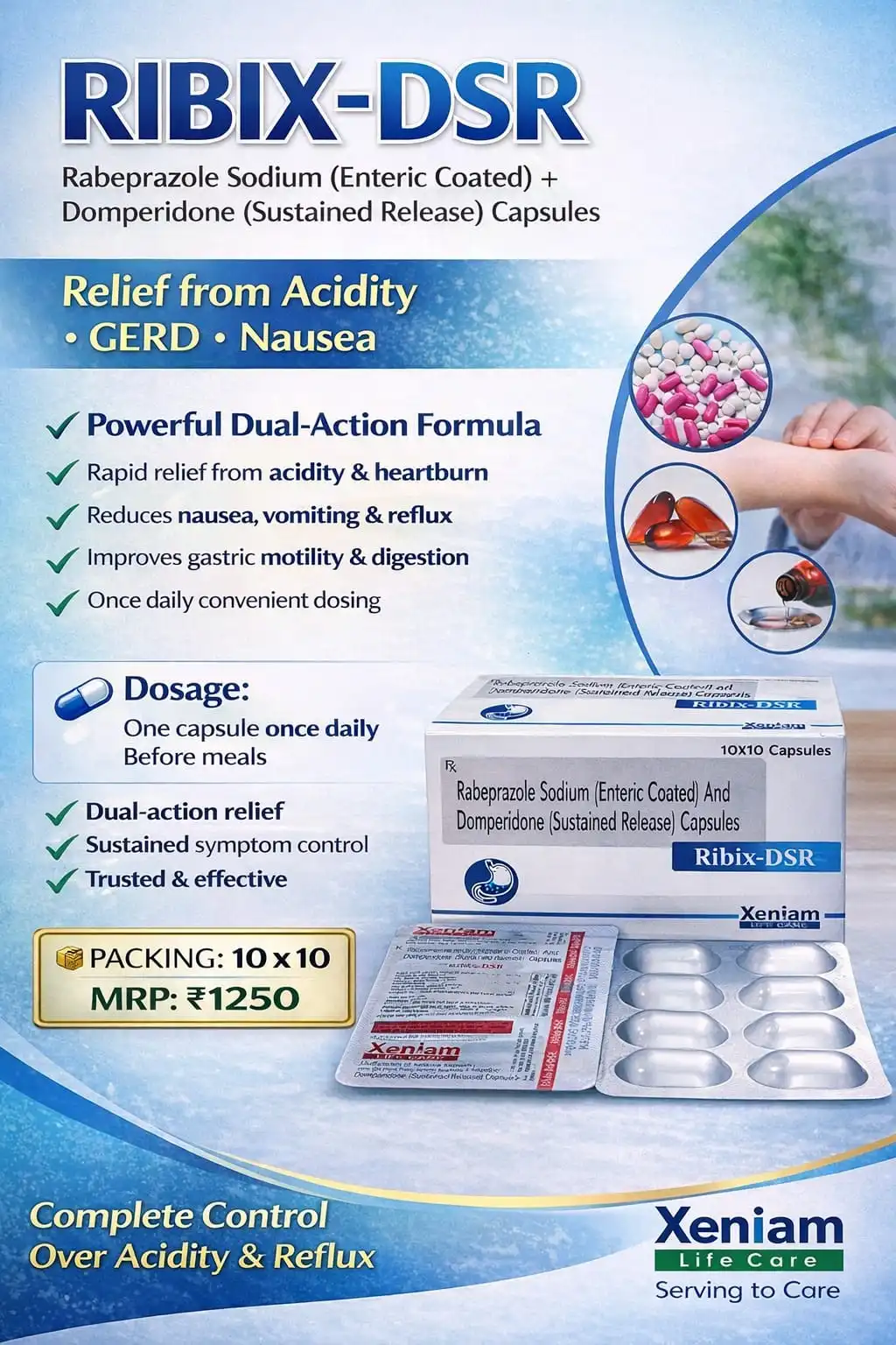 Ribix-DSR capsules pack, Xeniam Life Care