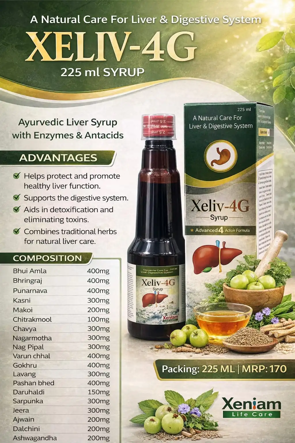 Xeliv-4G syrup pack, Xeniam Life Care