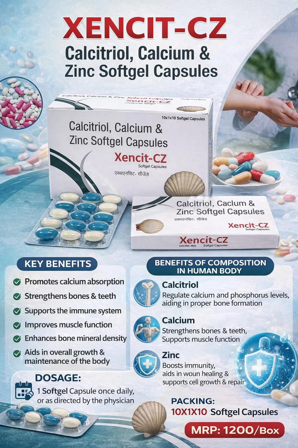 Xencit-CZ softgel capsules pack, Xeniam Life Care