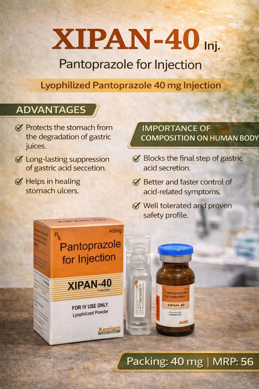 Xipan-40 Injection pack, Xeniam Life Care